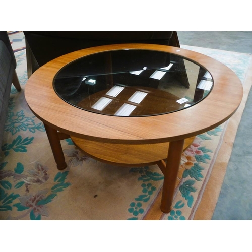 3289 - Vintage Circular Teak Coffee Table