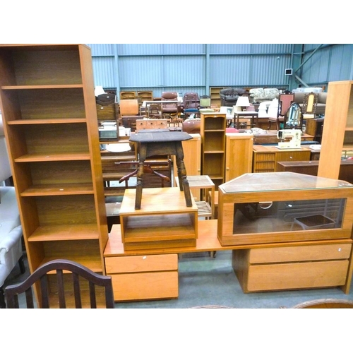 3303 - Teak Bookcase, Teak Dressing Table, TV Cabinet & Lamp Table