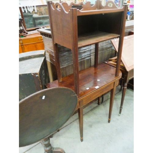 3318 - Antique Snap Top Table, Washstand & Fold Over Games Table