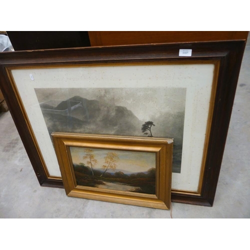 3357 - Gilt Framed Oil - Landscape & Prints - Highland Landscape