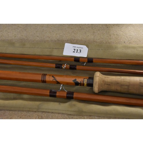 213 - J. Sharpe of Aberdeen 4 Piece Split Cane Fishing Rod