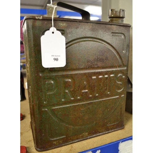 90 - Pratts One Gallon Petrol Can with Brass Top