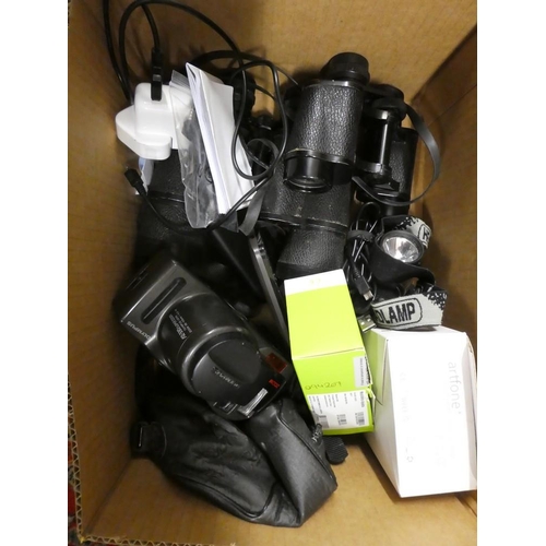 1119 - Box - Binoculars, Mobile Phones, Olympus Camera etc.