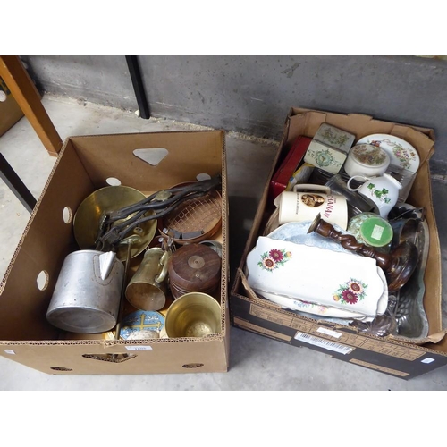 1605 - Two Boxes - Brassware, EP & China etc.