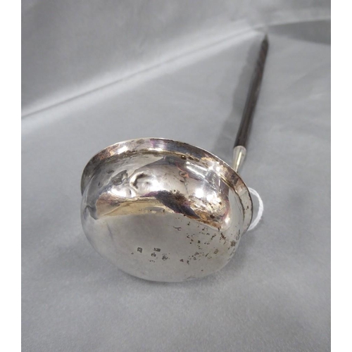 2138 - Antique Perth Provincial Silver Toddy Ladle with Whale Bone Handle, maker R Keay, approx 33cm long.