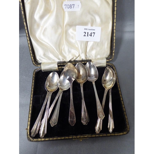 2147 - Ten Birmingham Silver Coffee Spoons 2.2oz troy.