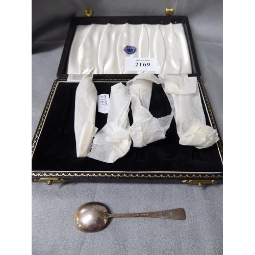 2169 - Five Birmingham Silver Coffee Spoons in Fitted Case 1.1oz troy.