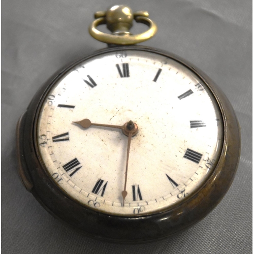 2387 - Georgian Antique London Silver Pear Cased Verge-Fusee Pocketwatch.