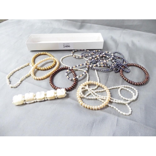 2406 - Freshwater Pearl Necklaces & Bracelets, etc