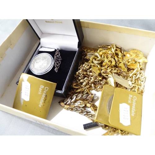 2414 - Box - Costume Jewellery & Commemorative Coins.