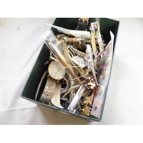 2421 - Box - Assorted Costume Jewellery & Wristwatches.