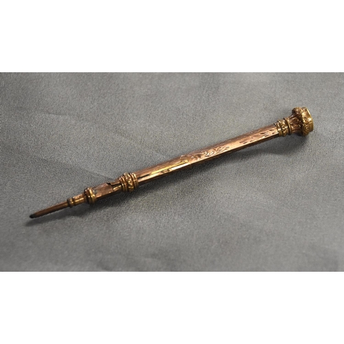 2444 - Antique Gold Plate Propelling Pencil.