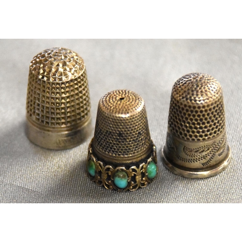 2449 - Three Collectors Thimbles (One Silver & Two White Metal).