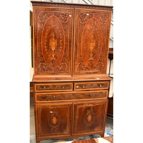 3001 - Victorian Mahogany Inlaid Bookcase on Base