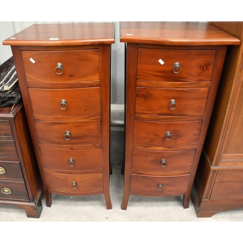 3007 - Pair of Ancient Mariner Mahogany Five Drawer Chests