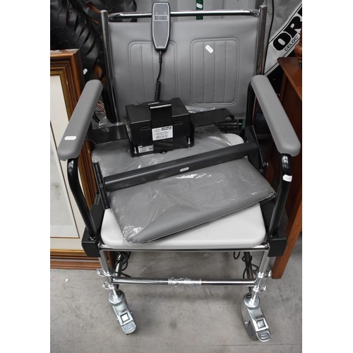 3024 - Commode Wheelchair with Electric Riser Function