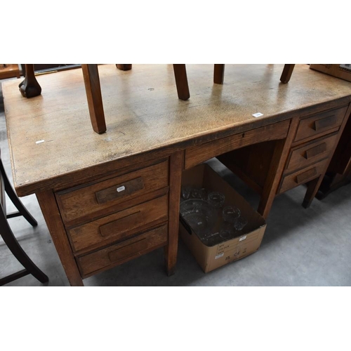 3040 - Vintage Oak Knee-Hole Desk