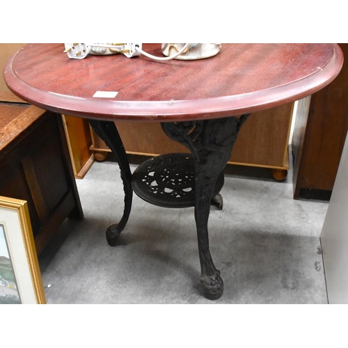 3078 - Cafe/Pub Table with Cast Iron Base