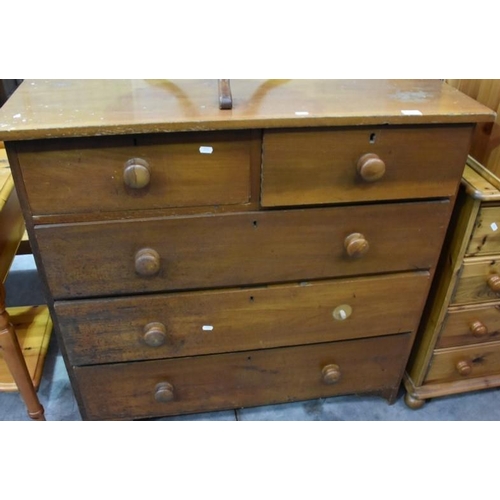 3107 - Edwardian Pine 2 Over 3 Drawer Chest