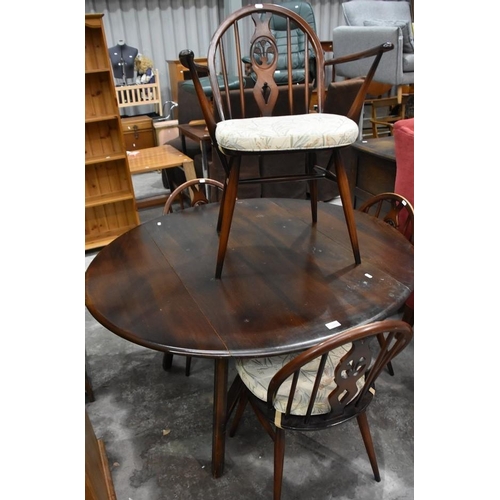 3109 - Ercol Drop Leaf Dining Table & 4 Chairs