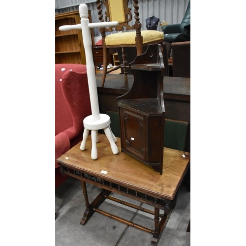 3111 - Mahogany Centre Table, Washing Dolly & Hanging Cabinet