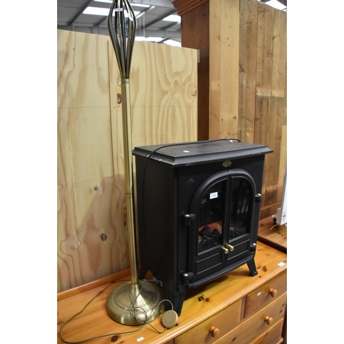 3118 - Dimplex Coal Effect Fire & Brass Uplighter