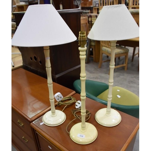 3126 - 3 Bamboo Effect Table Lamps