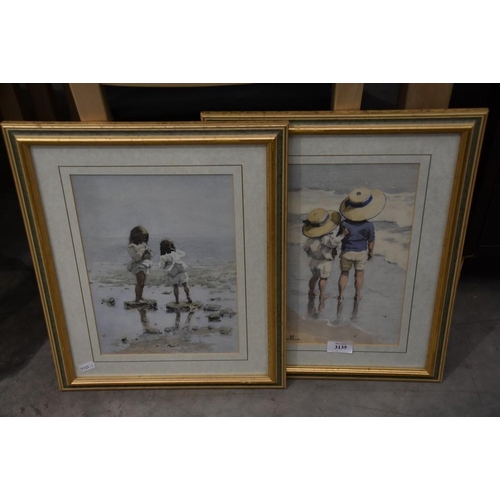 3135 - Pair of Gilt Framed Prints by E. Van Gothen