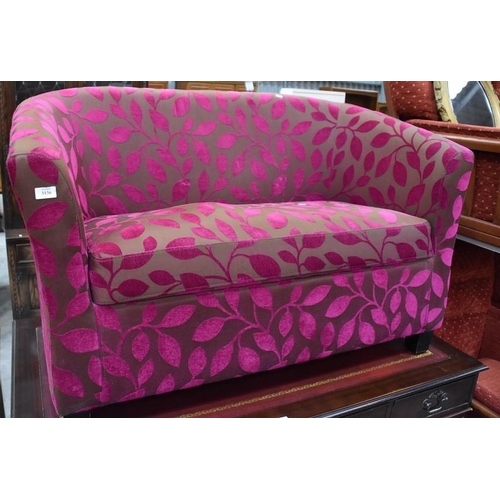 3136 - Pink Floral Fabric Upholstered Sofa