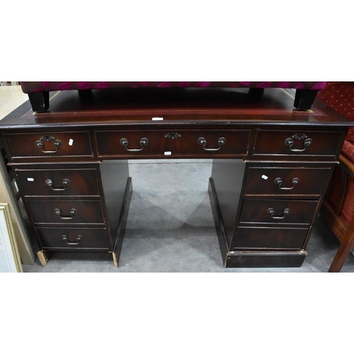 3137 - Mahogany Twin Pedestal Desk