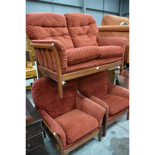 3139 - Cintique Two Seat Sofa & 2 Chairs