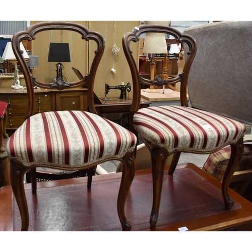 3150 - Pair of Victorian Mahogany Spoon Back Dining Chairs