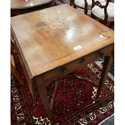 3167 - Edwardian Mahogany Inlaid Pembroke Table