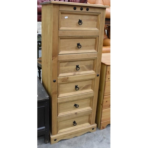 3175 - Slim Pine 6 Drawer Chest