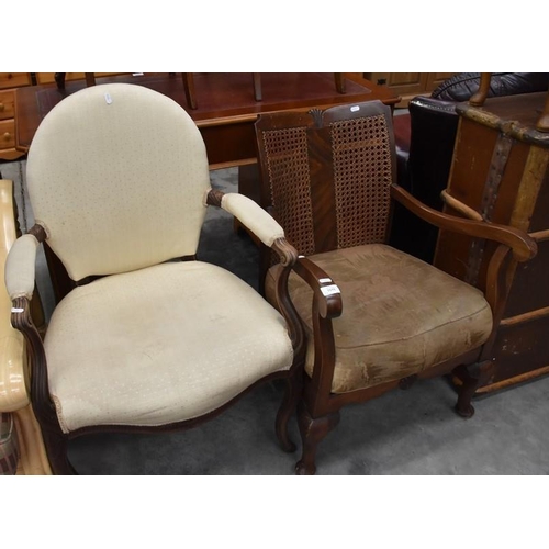 3191 - Mahogany Elbow Chair & Bergere Elbow Chair