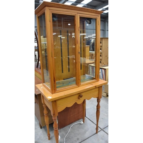 3207 - Pine Jewellery Display Cabinet