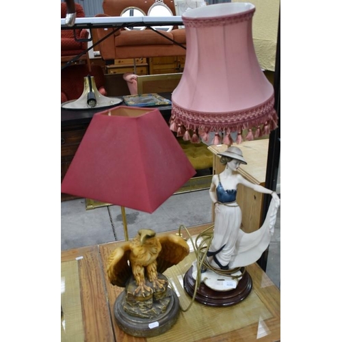 3232 - 2 Figural Table Lamps & Shades