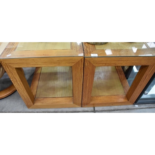 3233 - Pair of Hardwood Lamp Tables