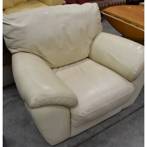 3236 - Cream Leather Armchair