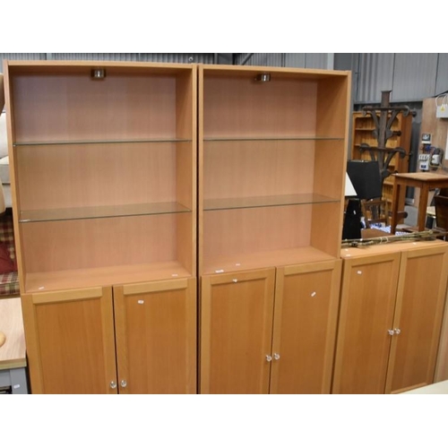 3240 - 3 Beech Cabinets