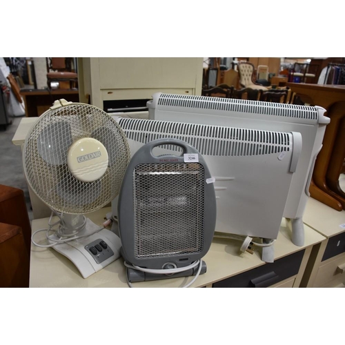 3246 - 3 Electric Heaters & Electric Fan