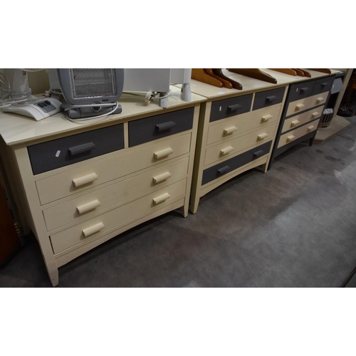 3247 - 3 Painted 2 Over 3 Drawer Chests