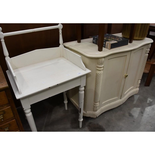 3253 - Painted Victorian Washstand & Cabinet