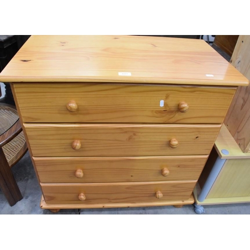 3257 - Pine 4 Drawer Chest