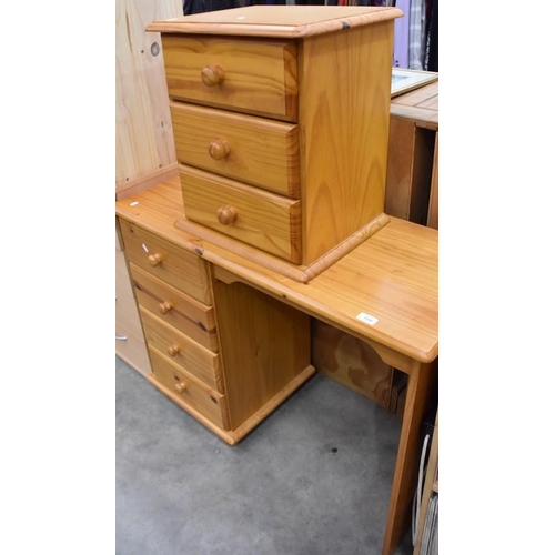 3259 - Pine Dressing Table & 3 Drawer Bedside