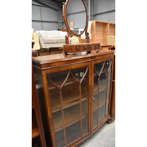 3286 - Mahogany China Cabinet & Dressing Mirror