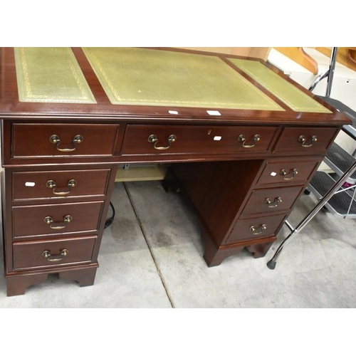 3288 - Mahogany Twin Pedestal Writing Desk