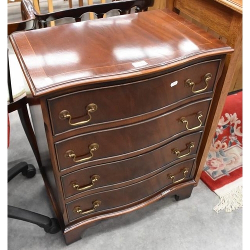 3294 - Mahogany Serpentine Front Four Drawer Chest