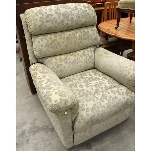 3302 - Green Fabric Upholstered Lazboy Recliner Chair