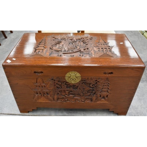 3304 - Chinese Carved Camphorwood Trunk